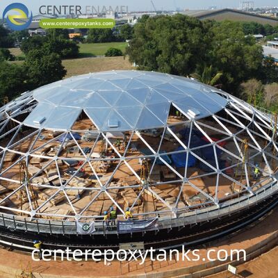 Zewnętrzny pływający dach dla spawanych stalowych zbiorników na zużyty olej: Pomaga ograniczyć szkodliwe opary i zapachy, jednocześnie ograniczając parowanie