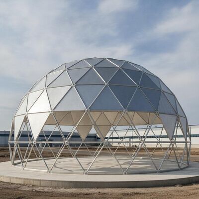 Geodezyjny dach kopułowy z aluminium o wysokiej odporności na korozję, szybkiej instalacji w polu i jasnej konstrukcji rozpiętości