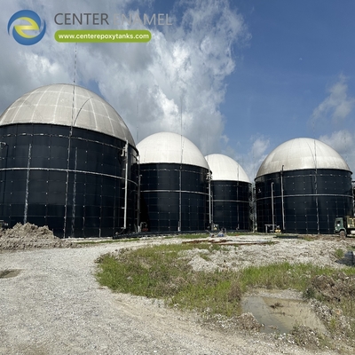 Podwójny dach membranowy dla zbiorników do trawienia: zbiera i przechowuje biogas z trawienia.